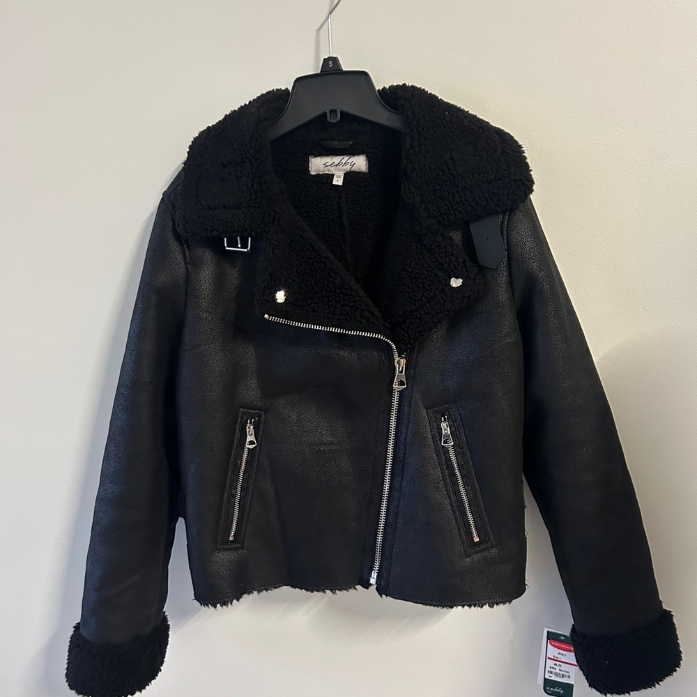 Black Shearling-Lined Jacket